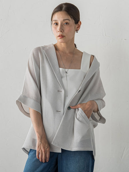 【大きいサイズ/新色追加】”カーデみたいに羽織れる”メッシュジャケット