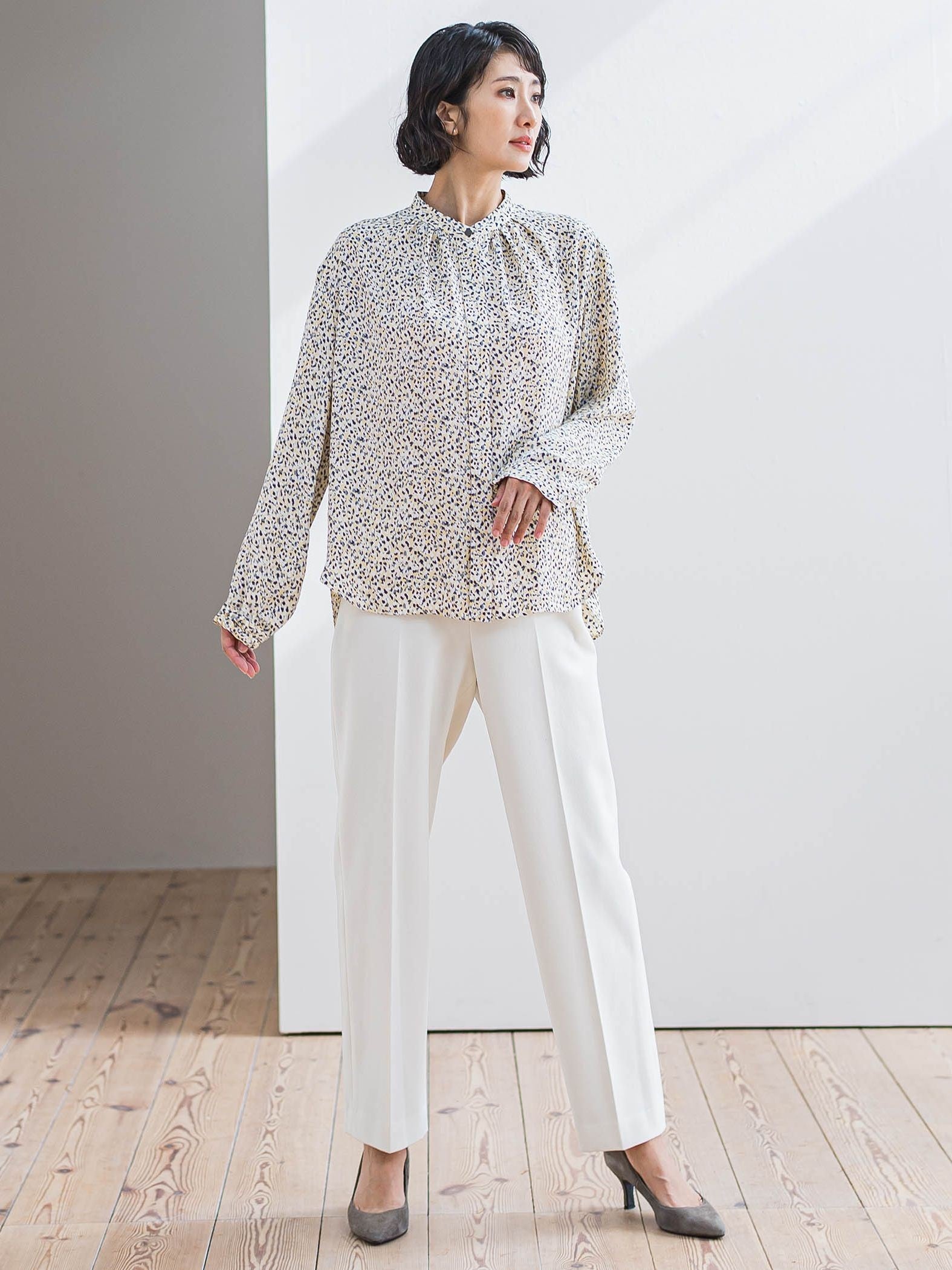 くずしドットブラウス