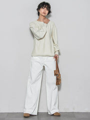 ミニスパンコールクルーネックニット≪手洗い可能≫