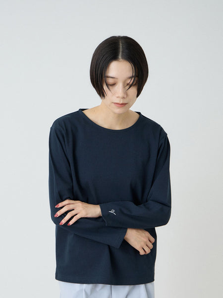 【シーズンレス】袖刺繍コットンプルオーバー