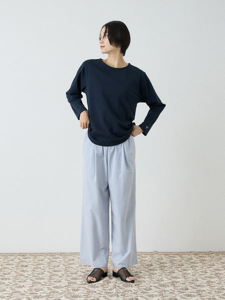 【シーズンレス】袖刺繍コットンプルオーバー
