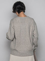 【ふわもち】Vネックニット≪洗濯機で洗える≫