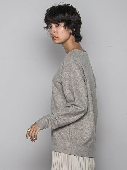 【ふわもち】Vネックニット≪洗濯機で洗える≫