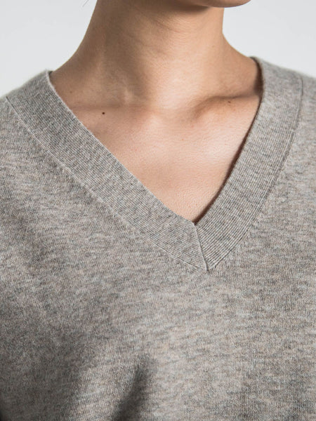 【ふわもち】Vネックニット≪洗濯機で洗える≫