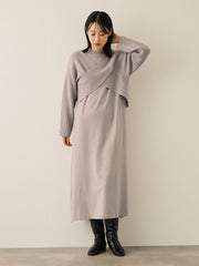 カシュクールニットアンサンブルワンピース≪手洗い可能≫