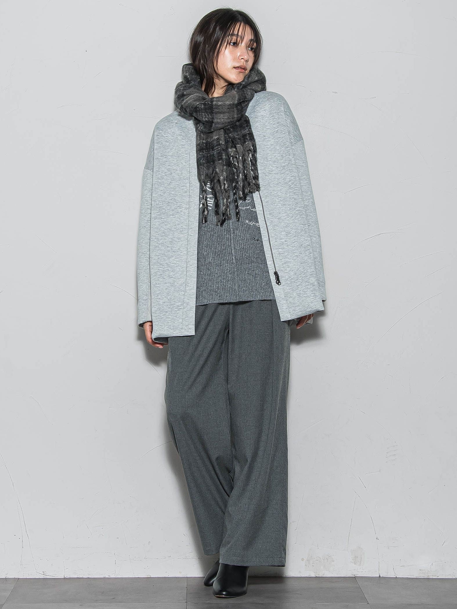 モスダンボール×中綿キルティングノーカラーコート≪手洗い可能≫