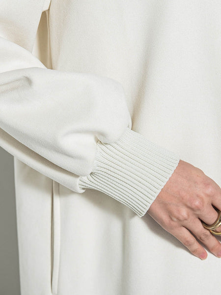 【WEB限定】スウェード×リブモックネックワンピース≪手洗い可能≫