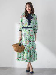 【KEITA KAWASAKI × Viaggio Bluコラボ】リリープリントブラウス