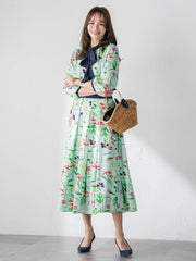 【KEITA KAWASAKI × Viaggio Bluコラボ】リリープリントブラウス