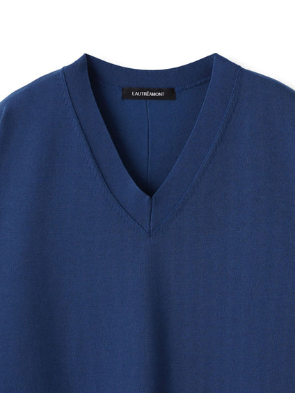 【WEB限定】Vネックニットワンピース≪丈長めあり/手洗い可能≫