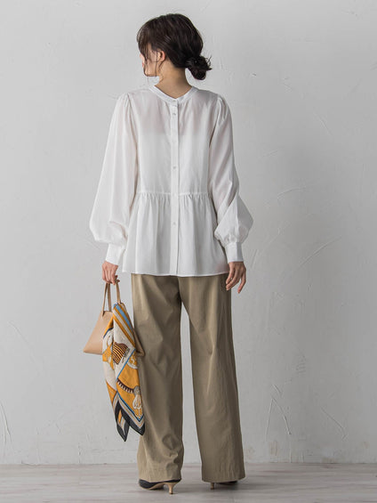 2WAYシアーペプラムシャツ