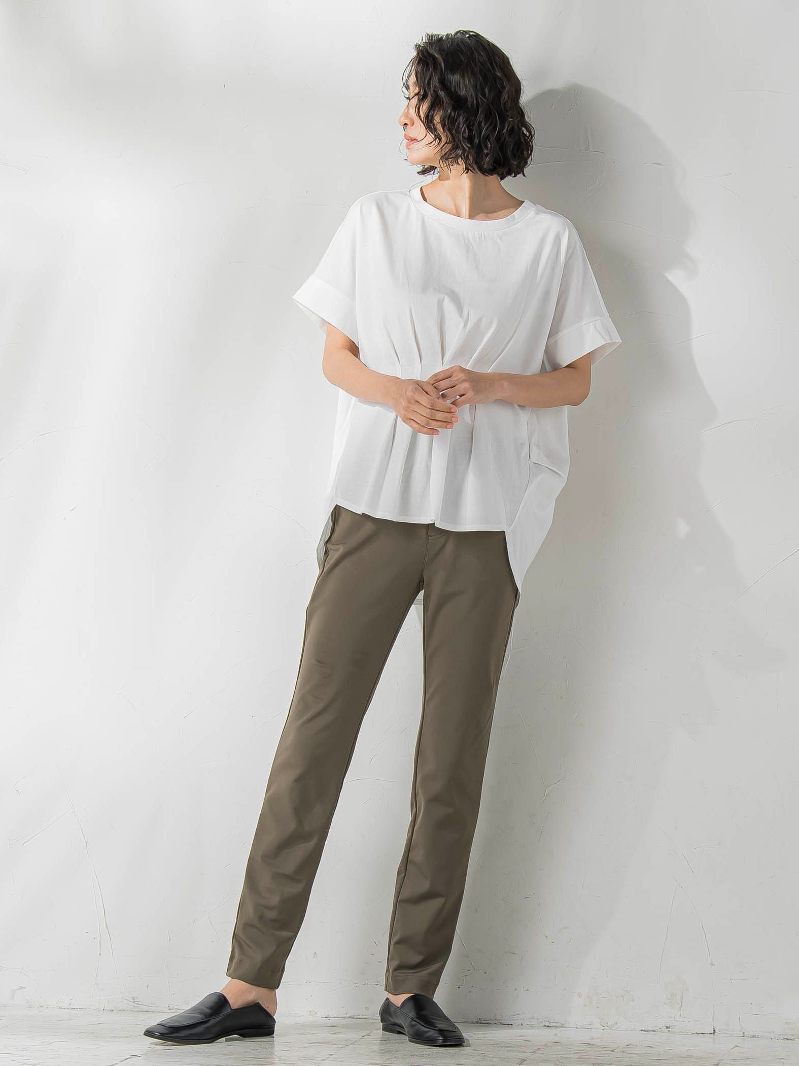 【WEB限定】ウエストタックカットソー≪手洗い可能≫