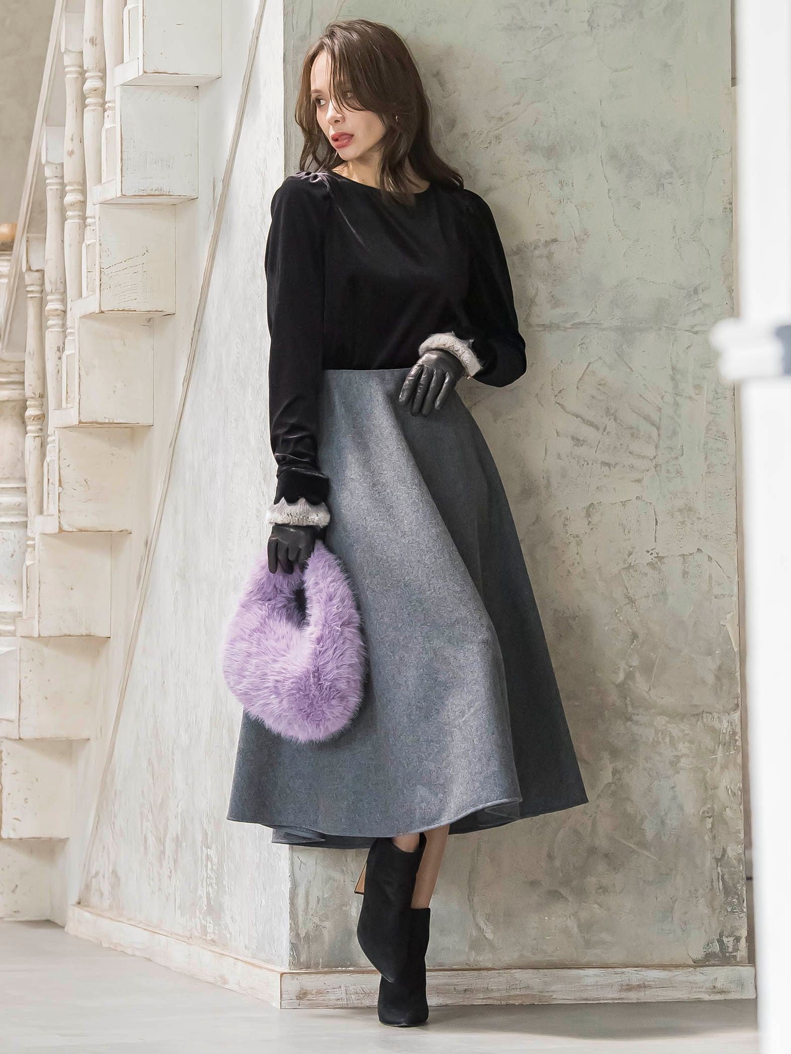 メルトンサーキュラースカート