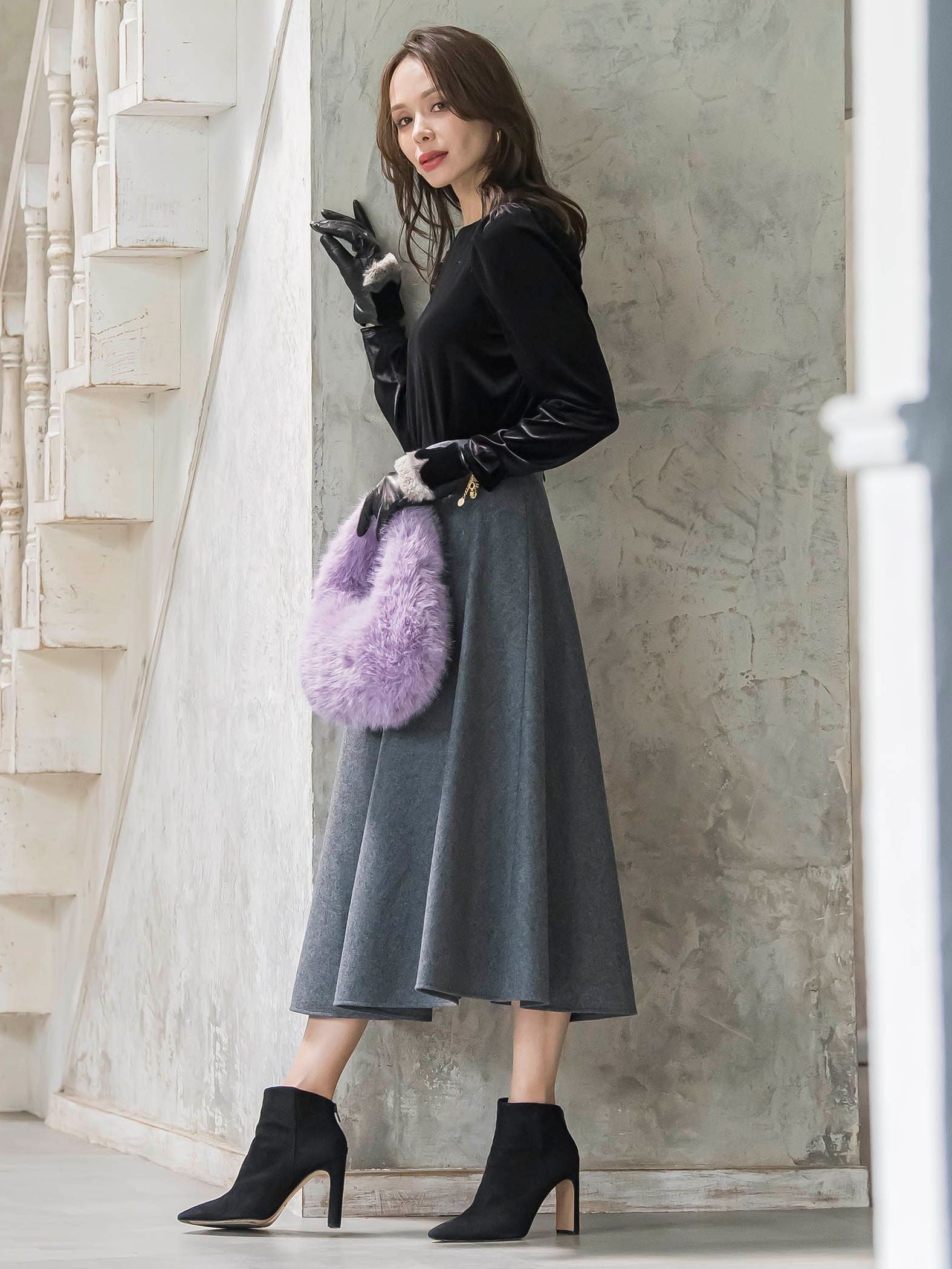 メルトンサーキュラースカート