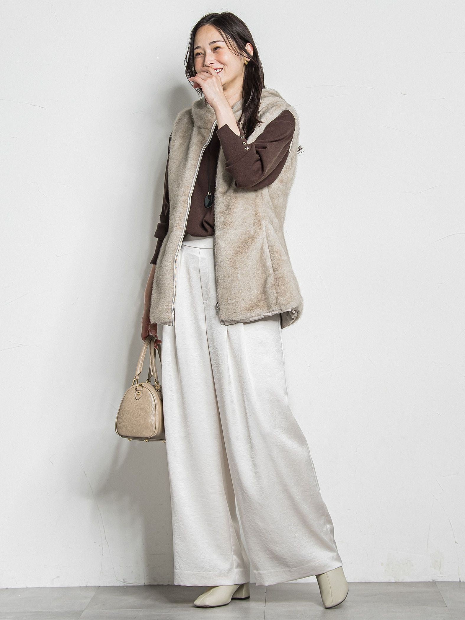 カリーヌサテンパンツ≪洗える≫