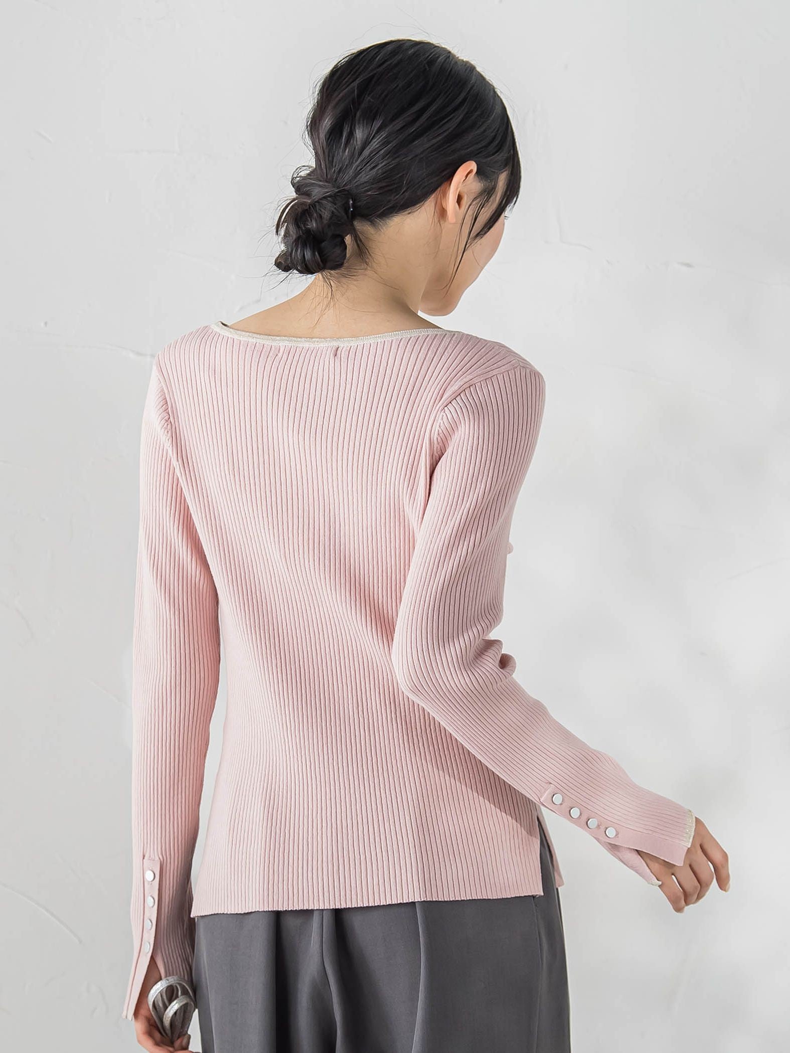 配色RIBニット≪手洗い可能≫