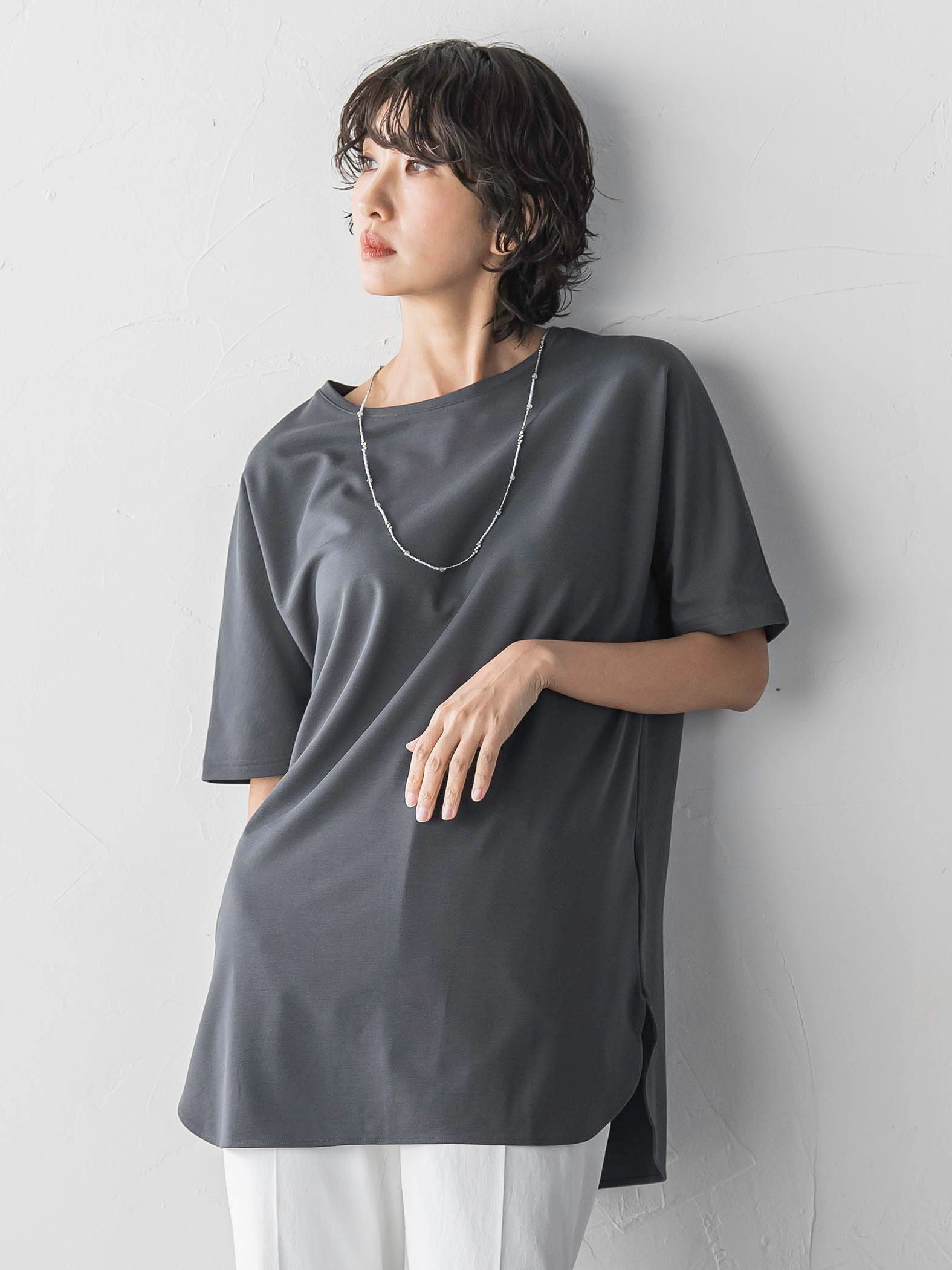 【WEB限定】”細身パンツも怖くない”Tシャツチュニック
