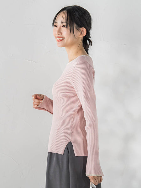 配色RIBニット≪手洗い可能≫