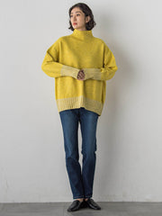 【WEB限定】”ふんわり配色の”もっちりハイネックニット