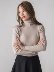 【新色追加】スパンコールリブタートルニット