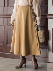 両面起毛ストレッチスカート≪洗濯機で洗える≫