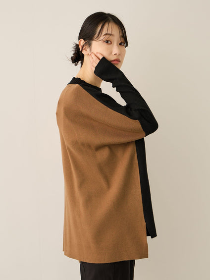 バイカラードルマンニットプルオーバー≪手洗い可能≫