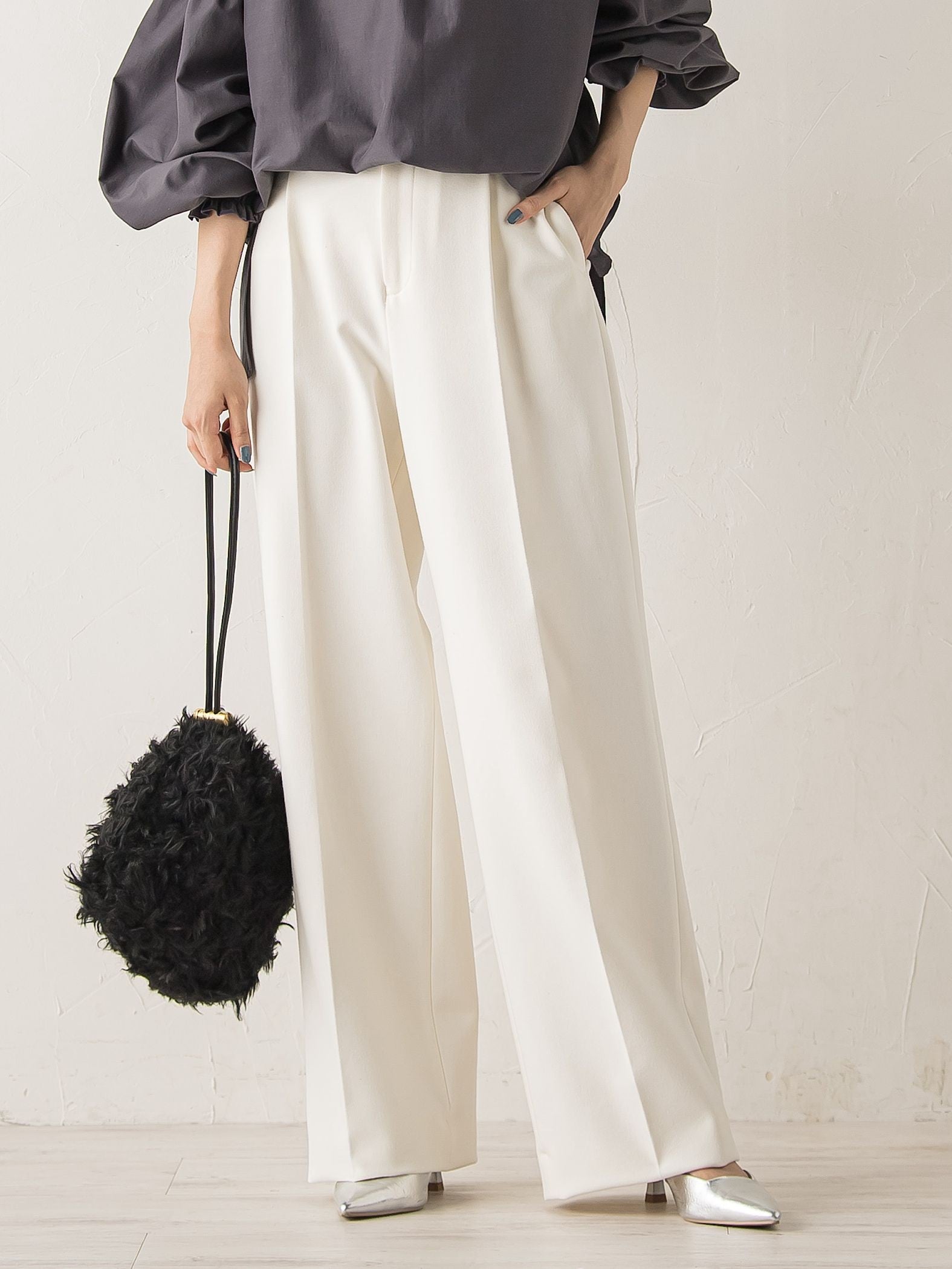 両面起毛ストレッチパンツ≪洗濯機で洗える≫