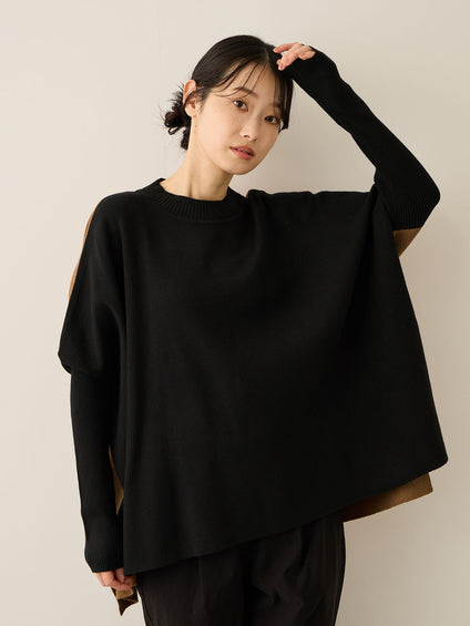 バイカラードルマンニットプルオーバー≪手洗い可能≫