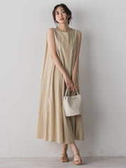 MULTI COTTONストライプワンピース
