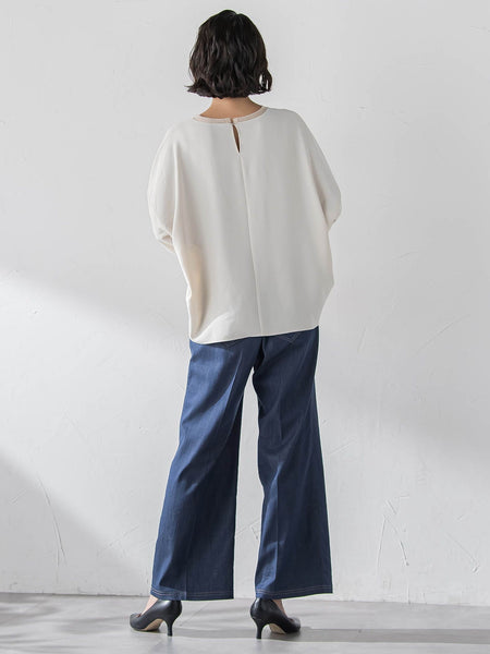 セルロースデニムワイドパンツ