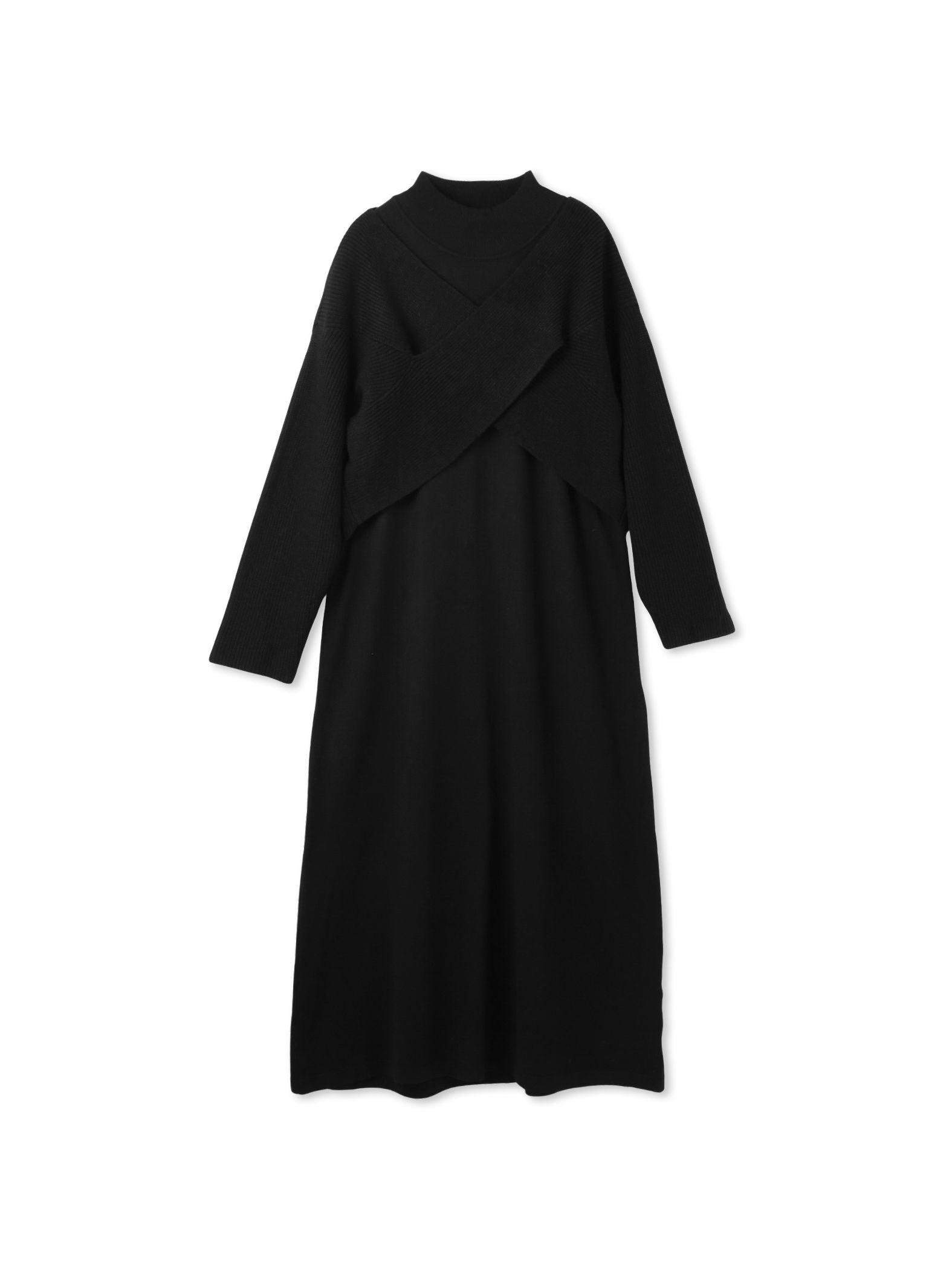 カシュクールニットアンサンブルワンピース≪手洗い可能≫