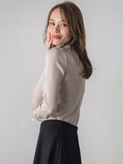 【新色追加】スパンコールリブタートルニット