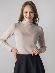 【新色追加】スパンコールリブタートルニット