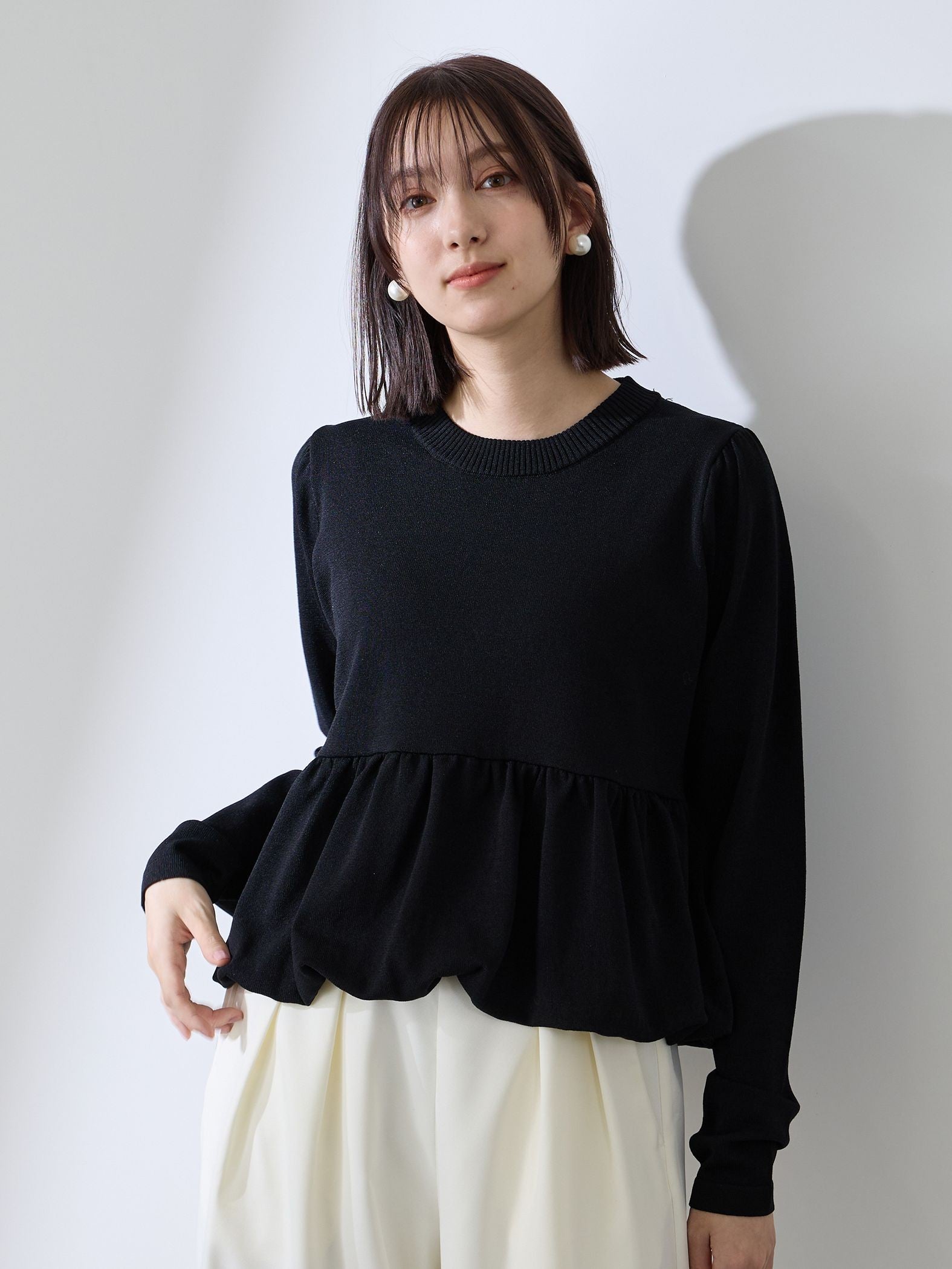 バルーンヘムニットプルオーバー≪手洗い可能≫