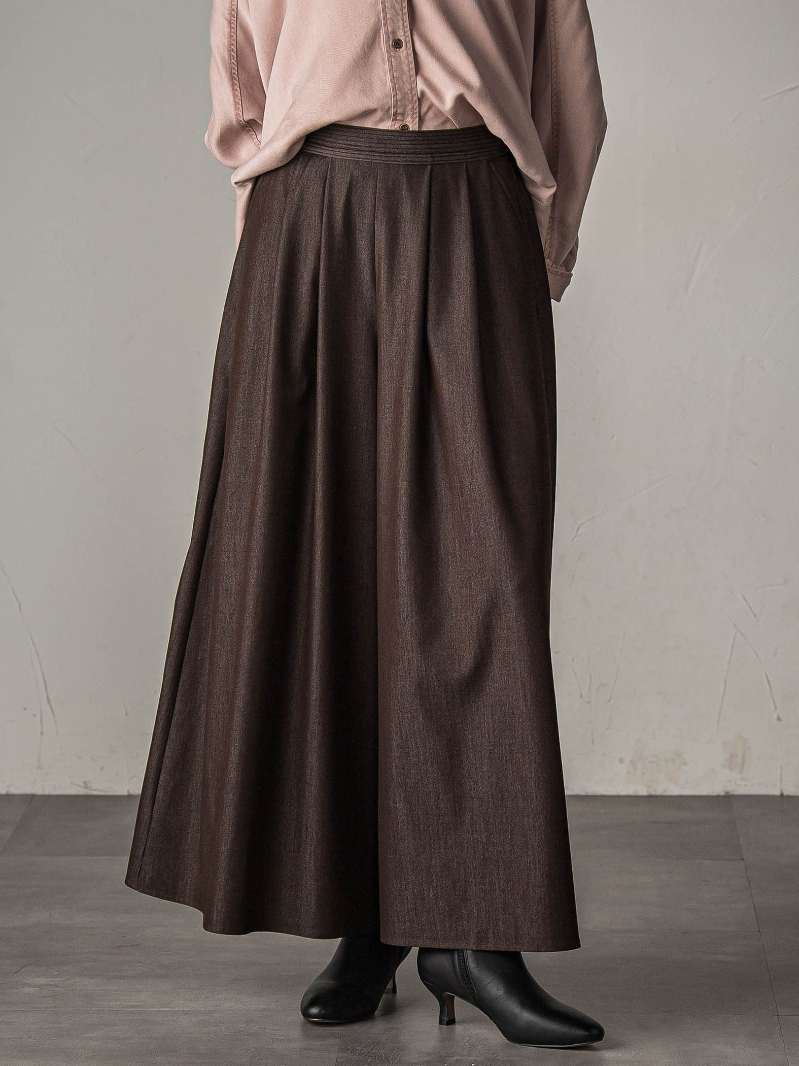 【新色追加】フレアヘムキュロットパンツ≪洗濯機で洗える≫