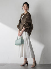 サテンジップブルゾン