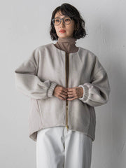 【biyori】キルティングノーカラーブルゾン