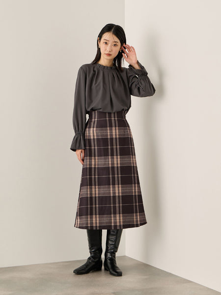 エステールギャバジンハイネックブラウス≪手洗い可能≫