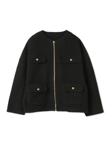 イタリアンエアリー4ポケットZIPブルゾン≪手洗い可能≫