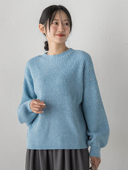 【WEB限定カラーあり】ラメボトルネックプルオーバー≪手洗い可能≫