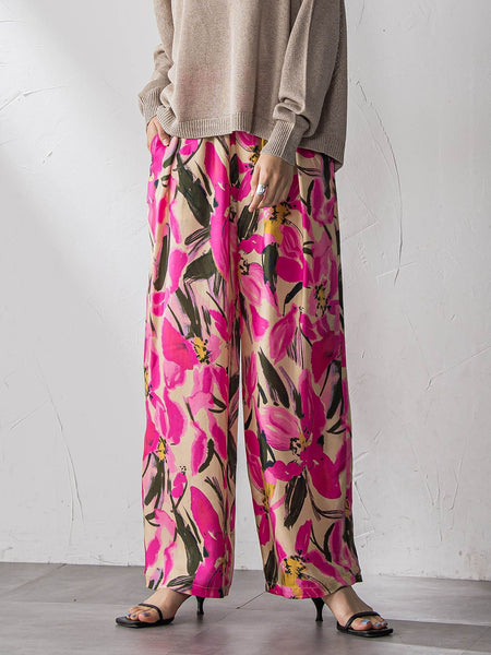IPEKERフラワープリントイージーワイドパンツ