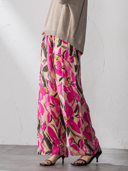 IPEKERフラワープリントイージーワイドパンツ