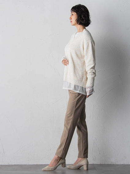 【WEB限定/大きいサイズ/新色追加】”楽暖”裏起毛ハイテンションパンツ≪洗濯機で洗える≫