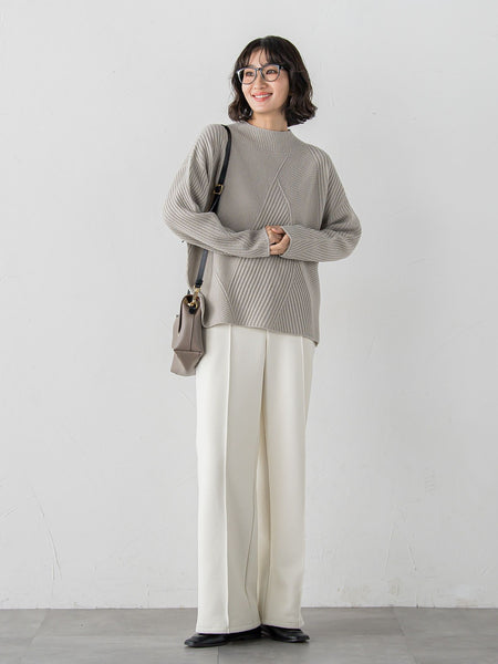 【大きいサイズ】ヘリンボーンニット