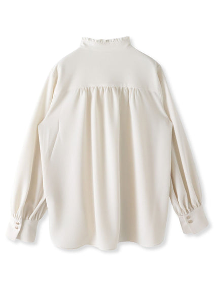 フリルネックボウタイブラウス≪洗濯機で洗える≫