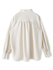 フリルネックボウタイブラウス≪洗濯機で洗える≫