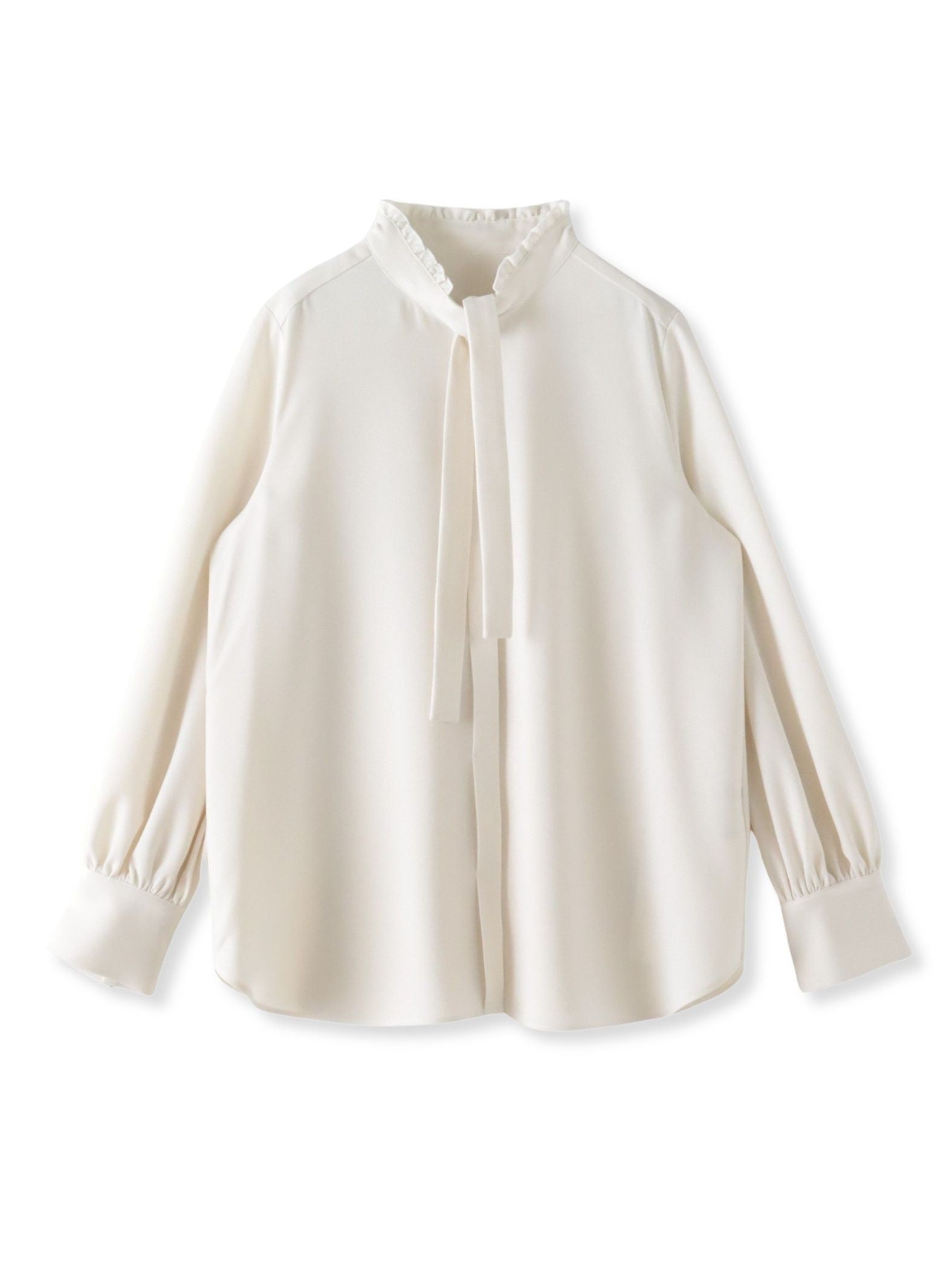 フリルネックボウタイブラウス≪洗濯機で洗える≫