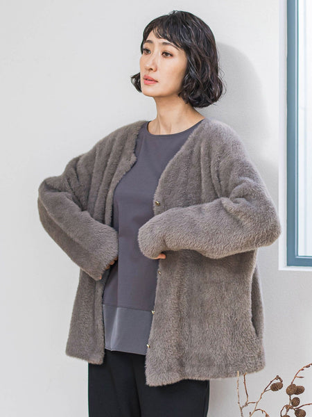 フェザーヤーンニットカーディガン