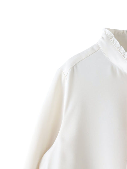 フリルネックボウタイブラウス≪洗濯機で洗える≫