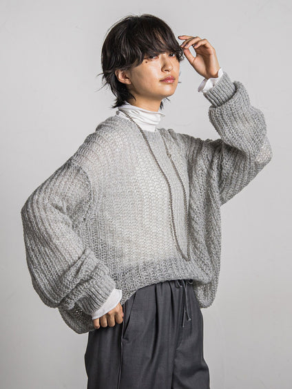 モヘヤメッシュニットプルオーバー≪手洗い可能≫